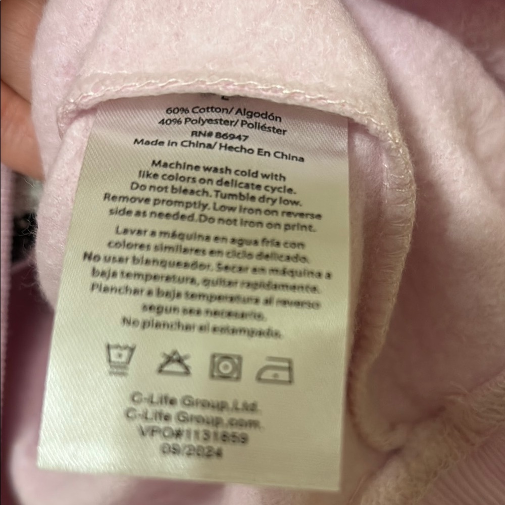 NWT Peanuts Pink Sweatshirt with Snoopy and Blue Bow - Picture 7 of 10